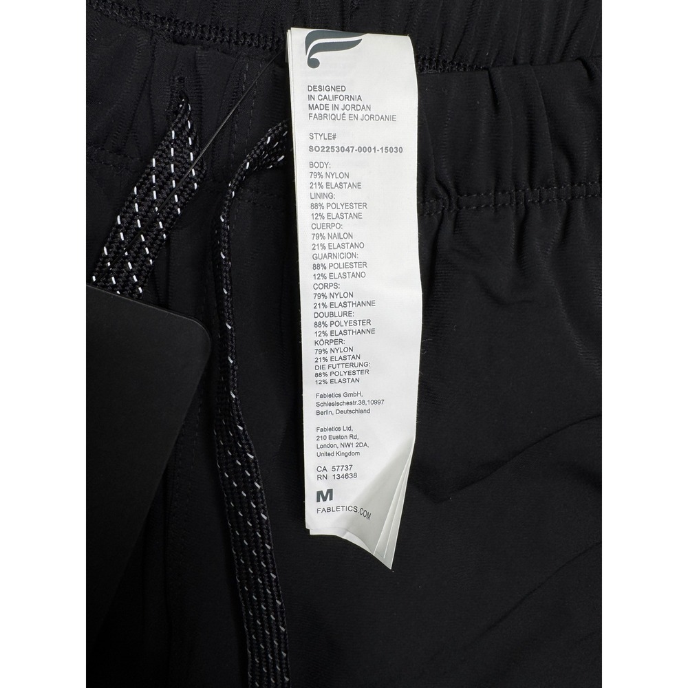 NWT Fabletics The 5" One Short Lined Black Athletic Training Mens Medium Gym - Picture 2 of 6